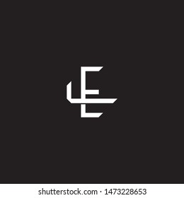 Logo initial EL E L LE monogram locked style with black and white colors