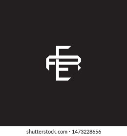 Logo initial ER E ER RE monogram locked style with black and white colors