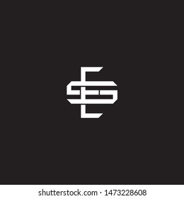 Logo initial ES E S SE monogram locked style with black and white colors