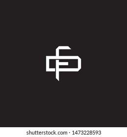 Logo initial FD F D DF monogram locked style with black and white colors
