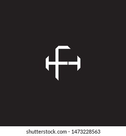 Logo initial FH F H HF monogram locked style with black and white colors