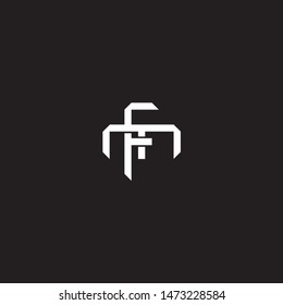 Logo initial FM F M MF monogram locked style with black and white colors