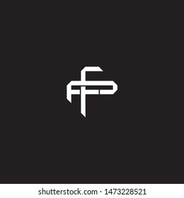Logo initial FP F P PF monogram locked style with black and white colors