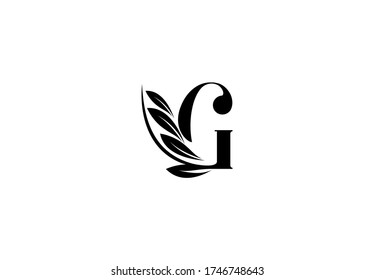 Logo Initial G letter minimalist beauty flourishes monogram