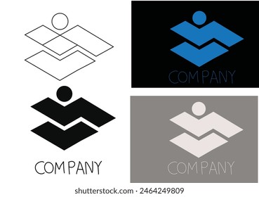 Logo initial geometric shapes modern design concept, abstract vector background or logo or icon.Architecture Interior Building logo symbol design.
