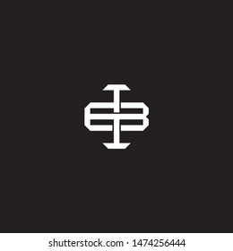 Logo initial IB BI monogram locked style with black and white colors