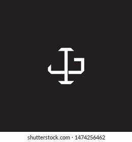 Logo initial IJ JI monogram locked style with black and white colors