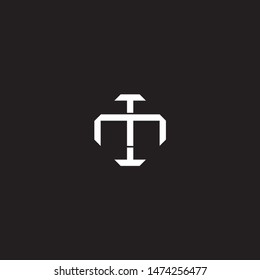 Logo initial IM MI monogram locked style with black and white colors