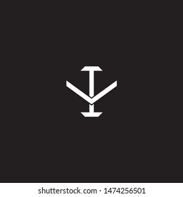 Logo initial IV VI monogram locked style with black and white colors