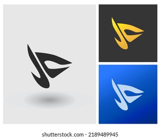 Logo initial JC modern shape with app design