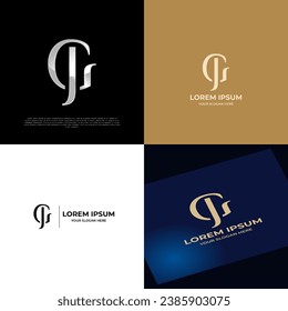 Logo Initial JG Lettering Typography Modern