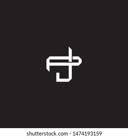 Logo initial JP J P PJ monogram locked style with black and white colors