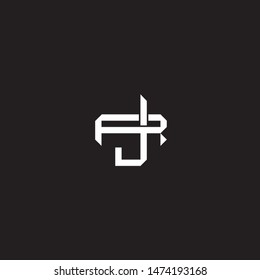 Logo initial JR J R RJ monogram locked style with black and white colors