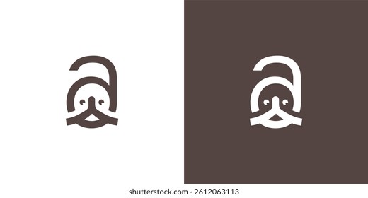 logo initial with koala face