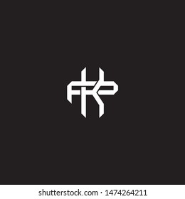 Logo initial KP K P PK monogram locked style with black and white colors