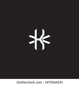 Logo initial KX K X XK monogram locked style with black and white colors