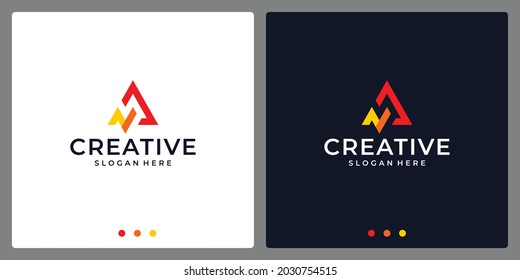 Logo Initial Letter A Abstract With Analytics Logo. Business Card.