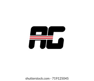 The logo of the initial letter AG, black red line
