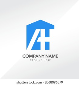 logo initial letter AH vector