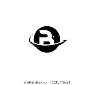Logo Initial Letter B Abstract Ring Rounded Swoosh Circle Vector Monogram