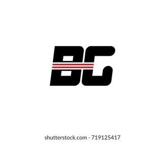 The logo of the initial letter BG, black red line