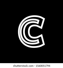 Logo initial letter c on black background