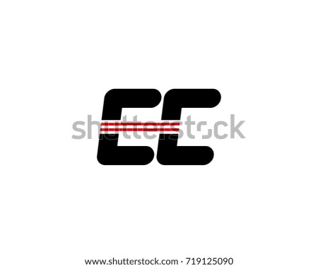 The logo of the initial letter CC, black red line