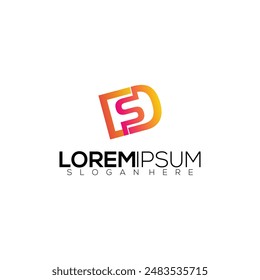logo initial letter color full vector gradation