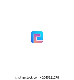 logo initial letter cp, pc, p inside c rounded black white background lowercase