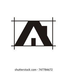 A logo initial letter design template vector as a house shape
