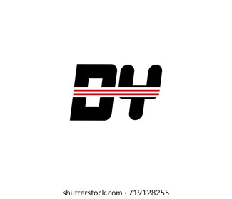 The logo of the initial letter DY, black red line