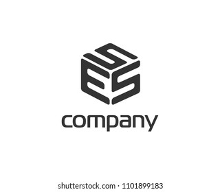 Logo initial letter ess,ses,sse square template element