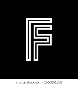 Logo initial letter f on black background