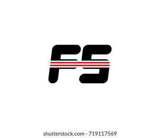 The logo of the initial letter FS, black red line
