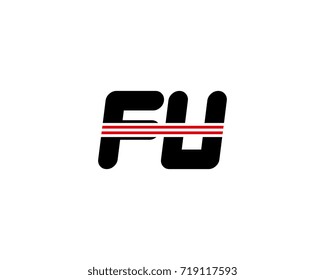 The logo of the initial letter FU, black red line