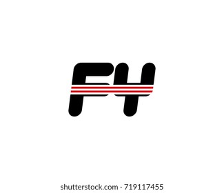 The logo of the initial letter FY, black red line