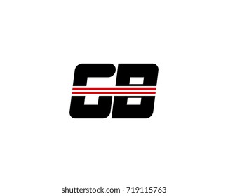 The logo of the initial letter GB, black red line