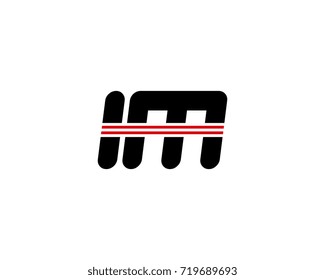 The logo of the initial letter IM, black red line