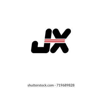 The logo of the initial letter JX, black red line