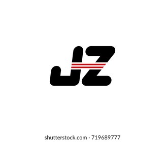 The logo of the initial letter JZ, black red line