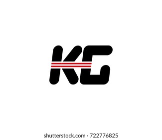 The logo of the initial letter KG, black red line