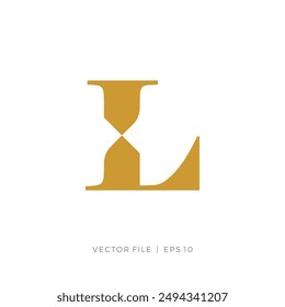 Logo of initial letter L and hourglass or infinity