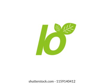 logo initial letter lo with leaf