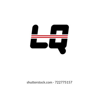 The logo of the initial letter LQ, black red line
