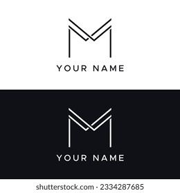 Logo Anfangsbuchstabe M Monogramm oder Geometrie, die einzigartig, modern, luxuriös und elegant ist. Logo für Unternehmen, Marken, Visitenkarten und Unternehmen.