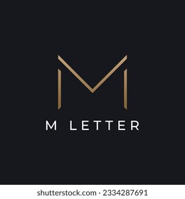 Letra inicial M monograma o geometría que es única, moderna, lujosa y elegante. Logo para negocios, marca, tarjeta de visita y compañía.