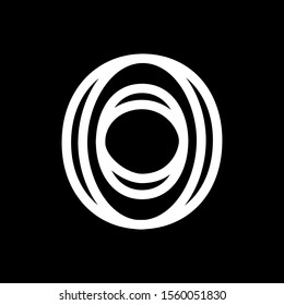 Logo initial letter o on black background