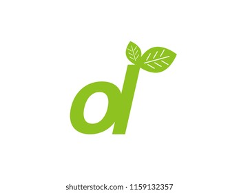 logo initial letter ol with leaf