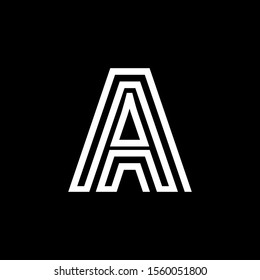 Logo initial letter a on black background