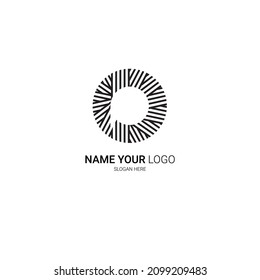 logo initial letter P circle line abstract vector design